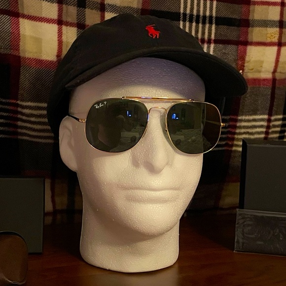 🆕 Ray-Ban RB3561 THE GENERAL Custom Sunglasses. Gold Frame, Polarized Green Lens - Picture 12 of 16